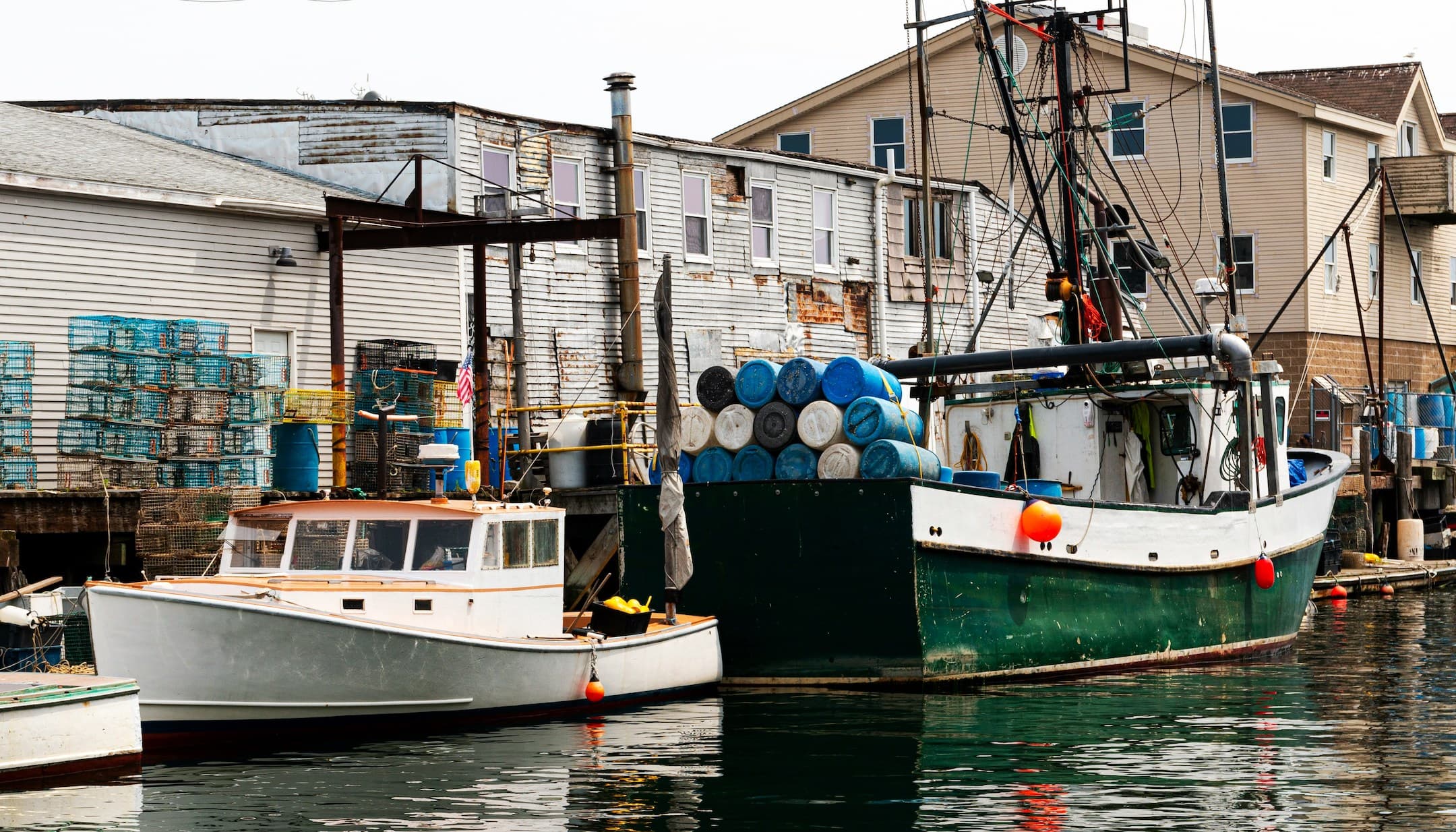 boats on the docks of Portland, Maine